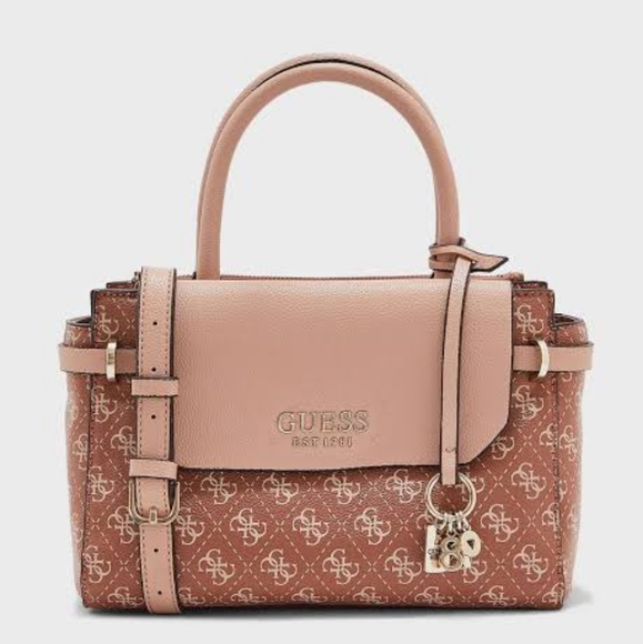 Guess Handbags - GUESS Esme Small Society Satchel Handbag Crossbody Bag